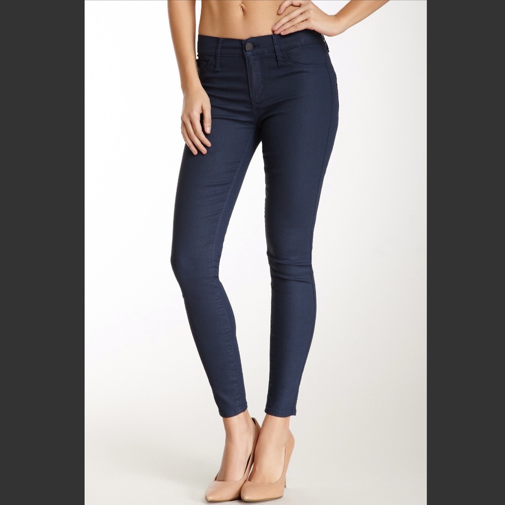 Black Orchid Blue Lace Coated Mid Rise Skinny Jean